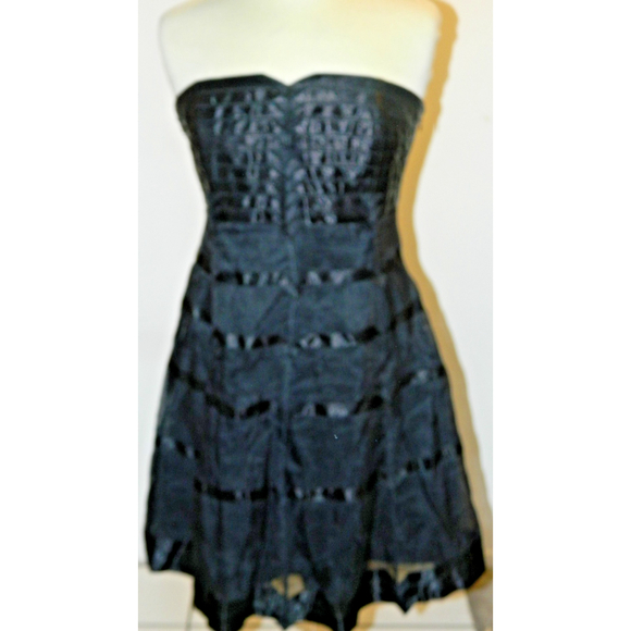 Karen Millen Dress Size 8 Black Strapless Tulle Double Layers‎ Formal Party Mini - Picture 5 of 13